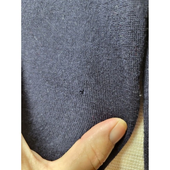 Polo Ralph Lauren Men's SZ L Sweater Merino Wool V Neck Long Sleeve Blue - Picture 7 of 8